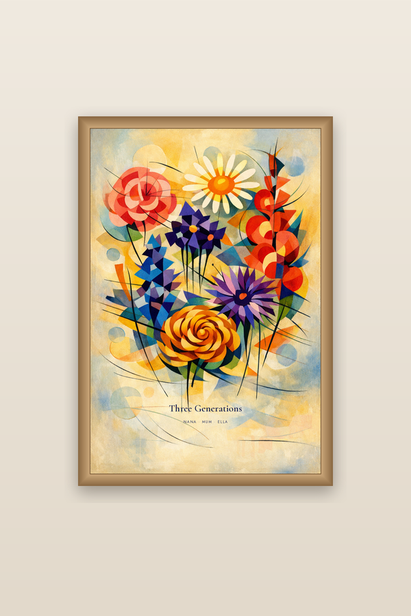 Crescendo framed birth flower family print