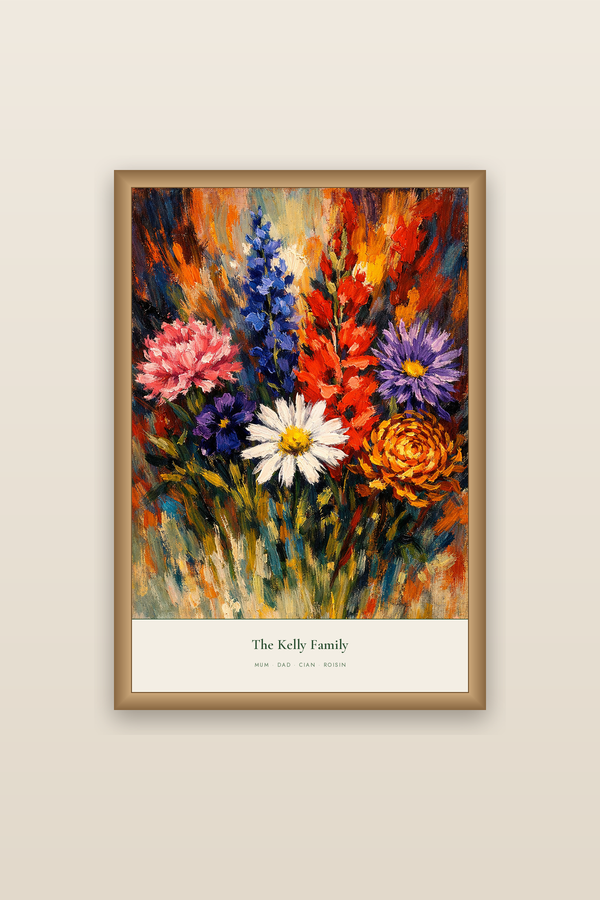 Wild Bloom framed birth flower family print